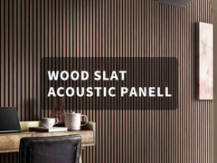 แผ่นเสียงไม้สล็อตอลังการสําหรับภายในที่ทันสมัยและการจัดการเสียง