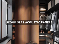 ป้องกันเสียง Walnut Acoustic Wood Slat Panels Eco Friendly Engineered Veneer Finish ปรับปรุงความสะอาดของผืนยาง